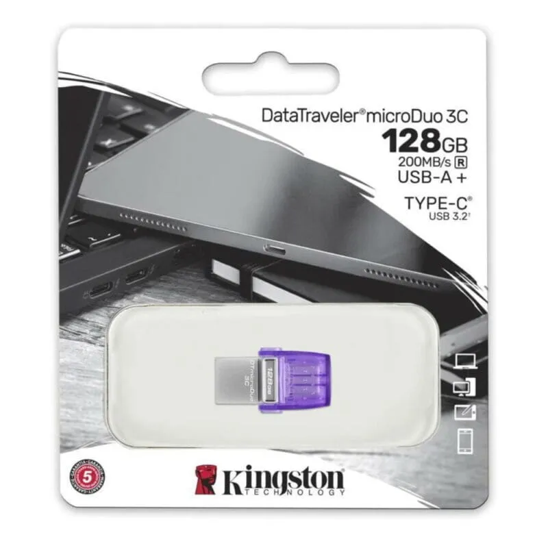 USB Kingston Data Traveller MicroDuo 3C USB-A + USB-C 3.2 128GB DTDUO3CG3/128GB