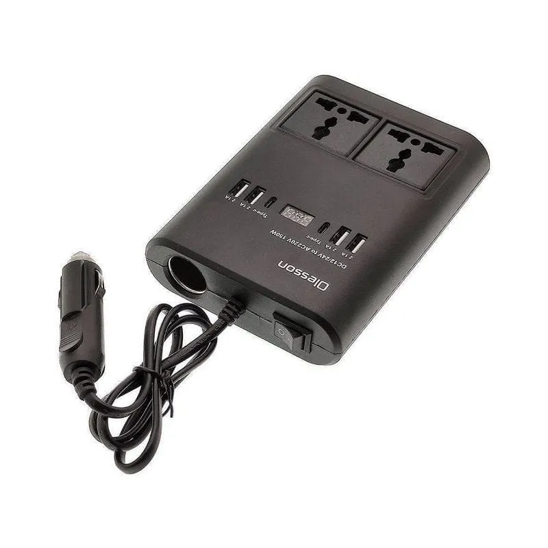 Μετασχηματιστής – Power Inverter αυτοκινήτου – 150W – 12VDC to 220VAC – 4xUSB – CD350562