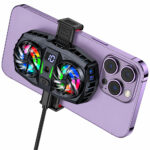 Cooler Κινητού Τηλεφώνου Hoco GM36 Mustango Ultra-silent USB-A Θύρα για Φόρτιση Κινητού 3-επίπεδα Έντασης και Φωτισμό