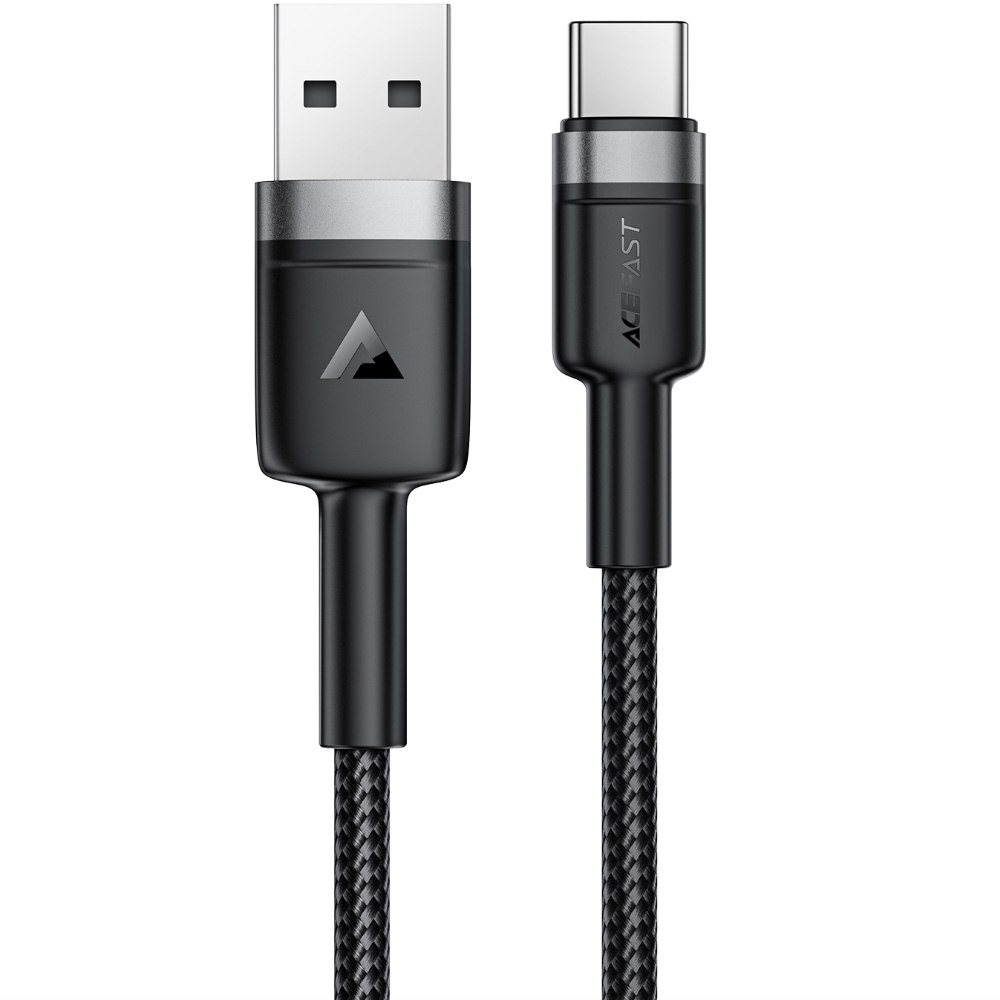 52962 Καλώδιο Acefast C22-04 USB-A σε USB-C 18W 3A Braided Μαύρο 1.2m - Image 1