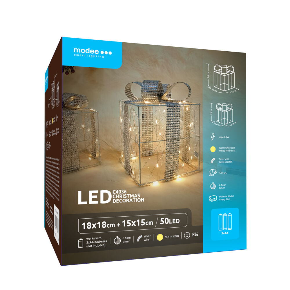 66_1 Modee Χριστουγεννιάτικη διακόσμηση LED με μπαταρία C4036 (50 LED) Ζεστό λευκό - Image 1