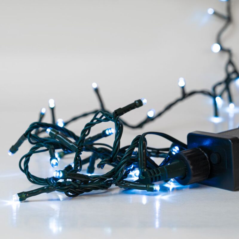 Χριστουγεννιάτικα 100 LED Πράσινο/Παγου 8 Προγραμ 5Μέτρα Εσωτ & Εξωτ Χωρού