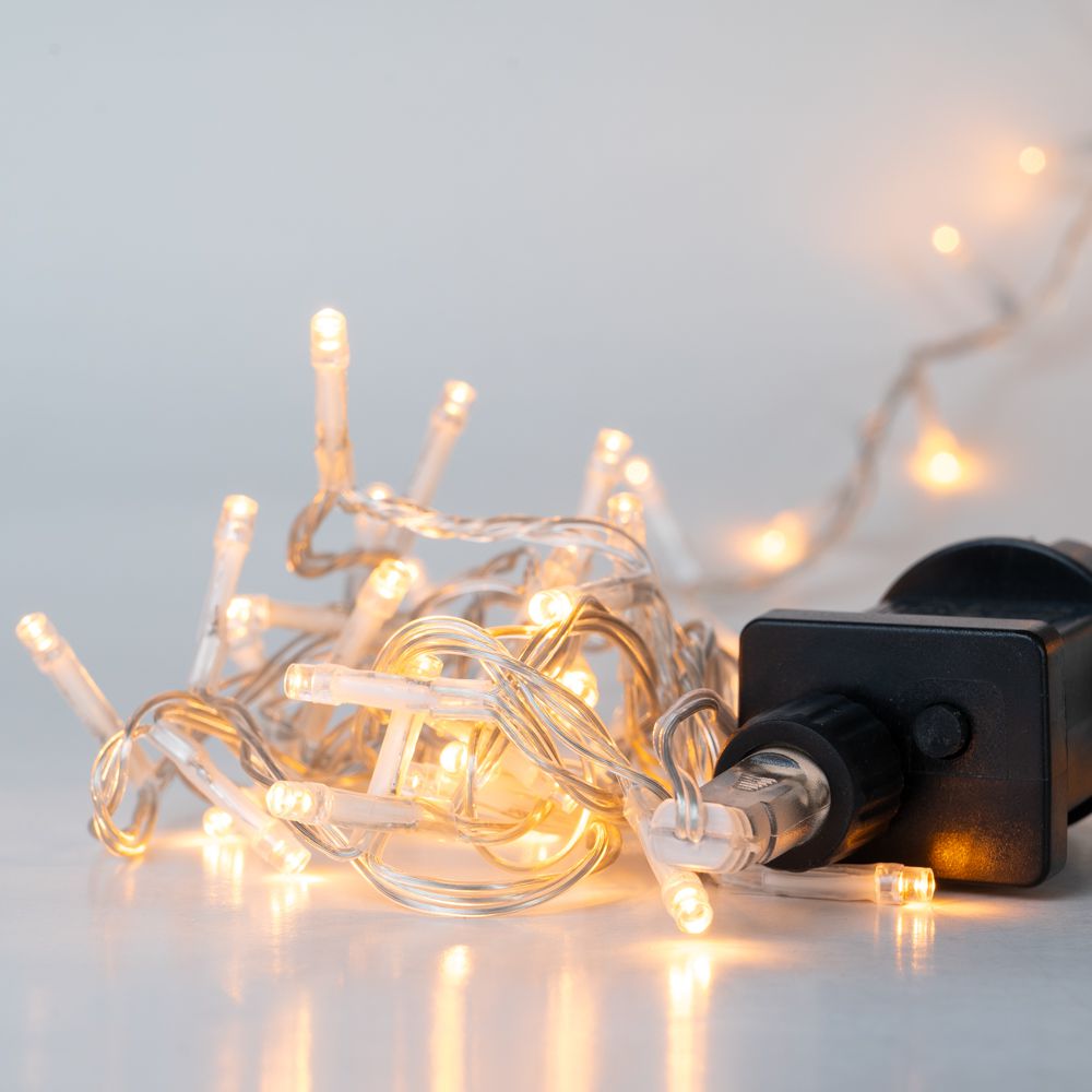 78631.jpg Χριστουγεννιάτικα 100 LED Διαφανό/Ζεστό 8 Προγράμ 5Μέτρα Εσωτ & Εξωτ Χώρου