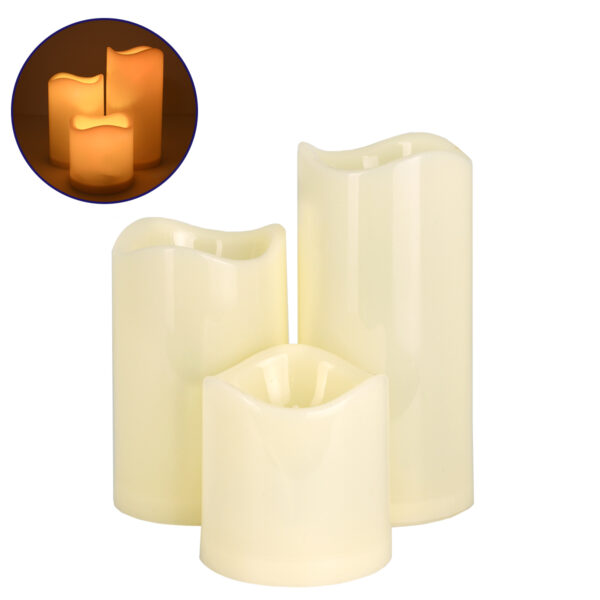 Διακοσμητικών Κεριών με LED Εφέ Κινούμενης Φλόγας - Μπαταρίας Χειριστή