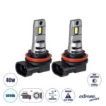 GloboStar® 85650-1 7S H8 KIT Βασικού Φωτισμού Αυτοκινήτου & Μοτοσυκλέτας 3rd Generation Can-Bus Extreme Series LED 7035 SMD 40W 7200lm DC 13.5-15V Αδιάβροχο IP68 Ψυχρό Λευκό 6000K