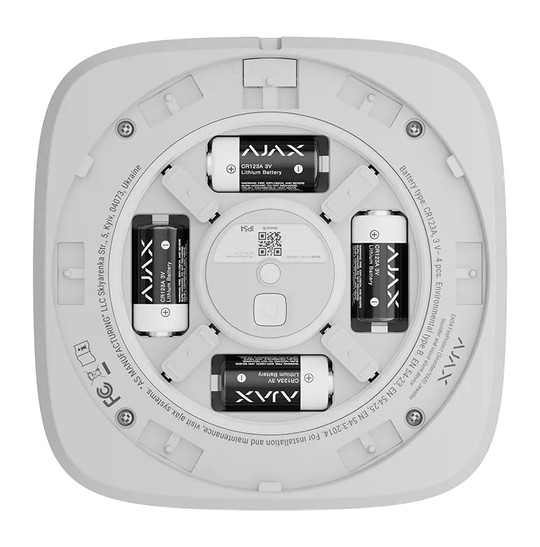 Ajax Φαροσειρήνα Ασύρματη Λευκό EN54 FIRE PROTECT (SOUNDER/VAD)