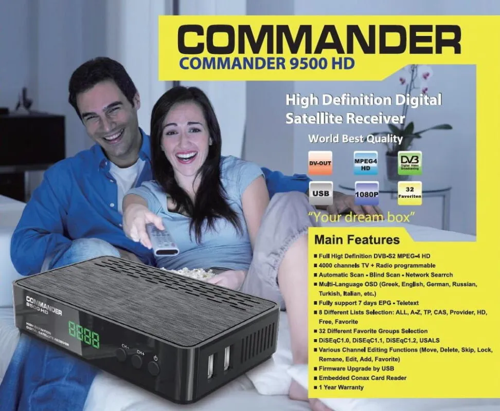 Αποκωδικοποιητής Δορυφορικός Commander 9500 HD