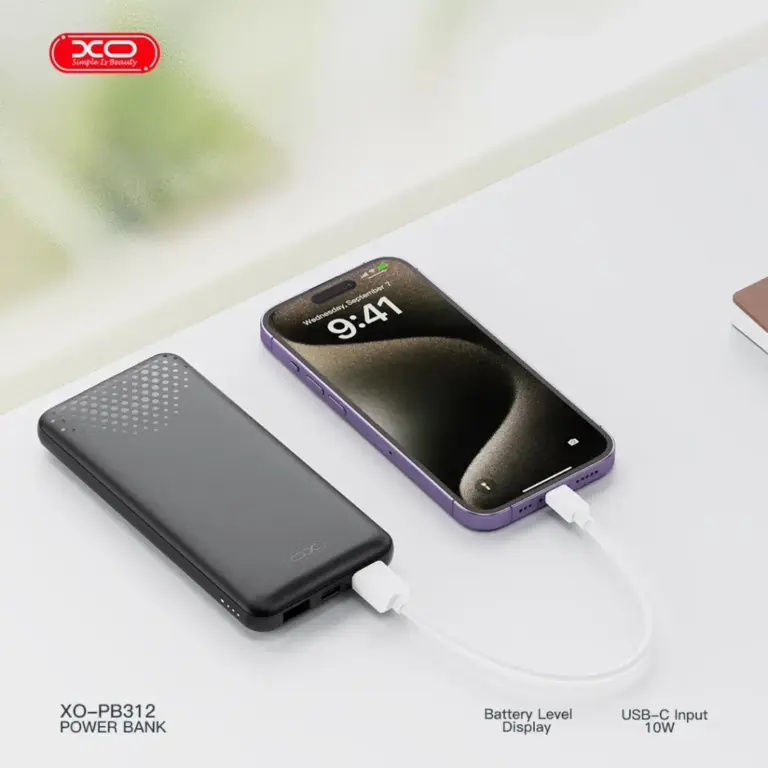 XO PB312 Powerbank 10.000mAh Μαύρο