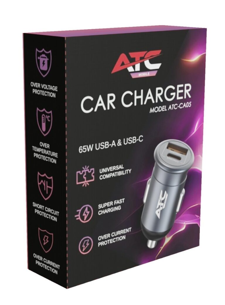 CA05 Φορτιστής Αυτοκινήτου USB-A & Type-C 65W