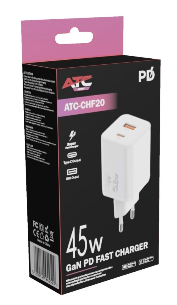 ATC-CHF20 Φορτιστής Γρήγορης Φόρτισης GaN PD 45W