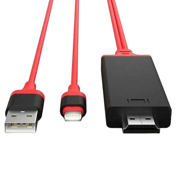 Adapter Lightning To HDMI M/F Red