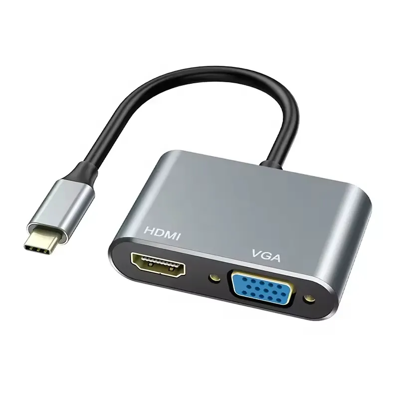 Μετατροπέας 2in1 Type-C σε HDTV VGA Hub
