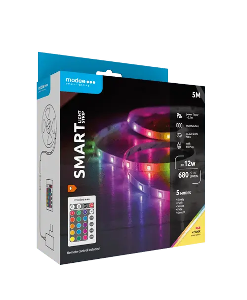 Modee Smart Ταινία LED 12W IP20 2700K & RGB 680lm με Τηλεχειριστήριο 5m