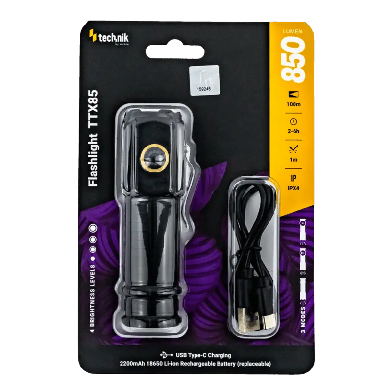 Technik Φακός Χειρός TTX85 9xP35 LED 850lm (1x18650 2000mAh)