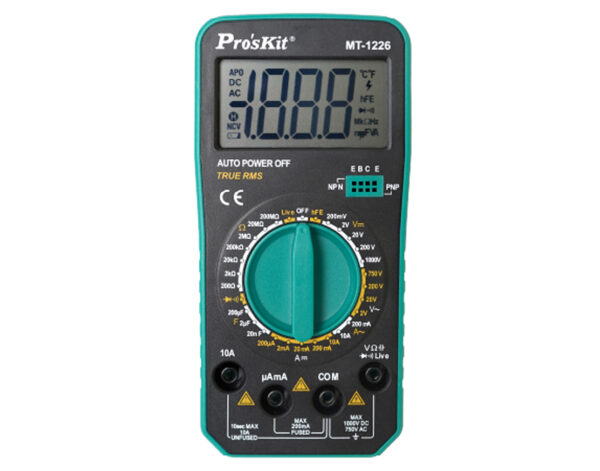 ΠΟΛΥΜΕΤΡΟ ΨΗΦΙΑΚΟ STANDARD + TRUE RMS + ΧΩΡΗΤΙΚΟΤΗΤΑ + BUZZER MT-1226 S/PRO'SKIT