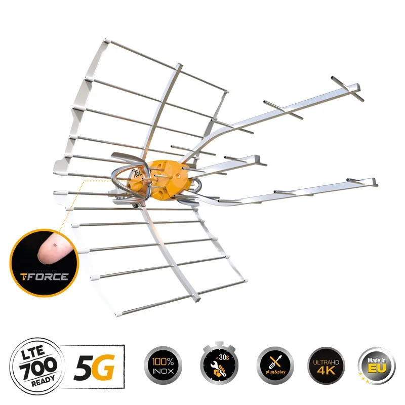 Κεραία UHF ΤΡΠΛΗ ELLIPSE T-FORCE 5G LTE HD BOSS (21-48) Televes