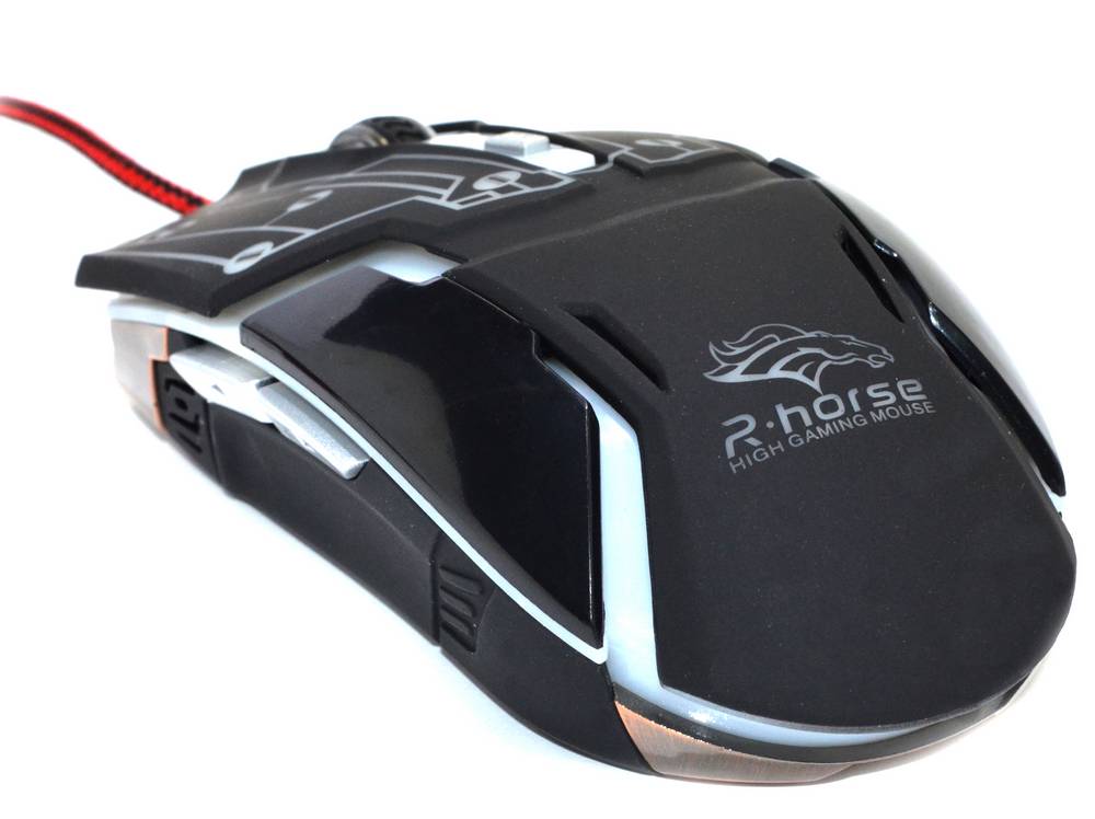 Ενσύρματο Ποντίκι R-horse RH-1990 Robocop Series με 5 Πλήκτρα και 3200 DPI Μαύρο - Γκρί