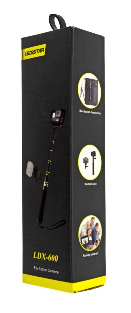 Selfie Stick Monopod LEDISTAR LDX-600 για Φωτογραφικές Μηχανές Πτυσσόμενο Μαύρο Μήκος: 20cm-80cm