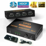 HDMI Switch Μεταλλικό 3 In / 1 Out 4K x 2K Τηλ/στήριο