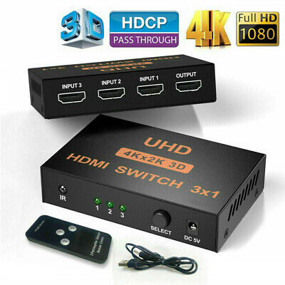 HDMI Switch Μεταλλικό 3 In / 1 Out 4K x 2K Τηλ/στήριο