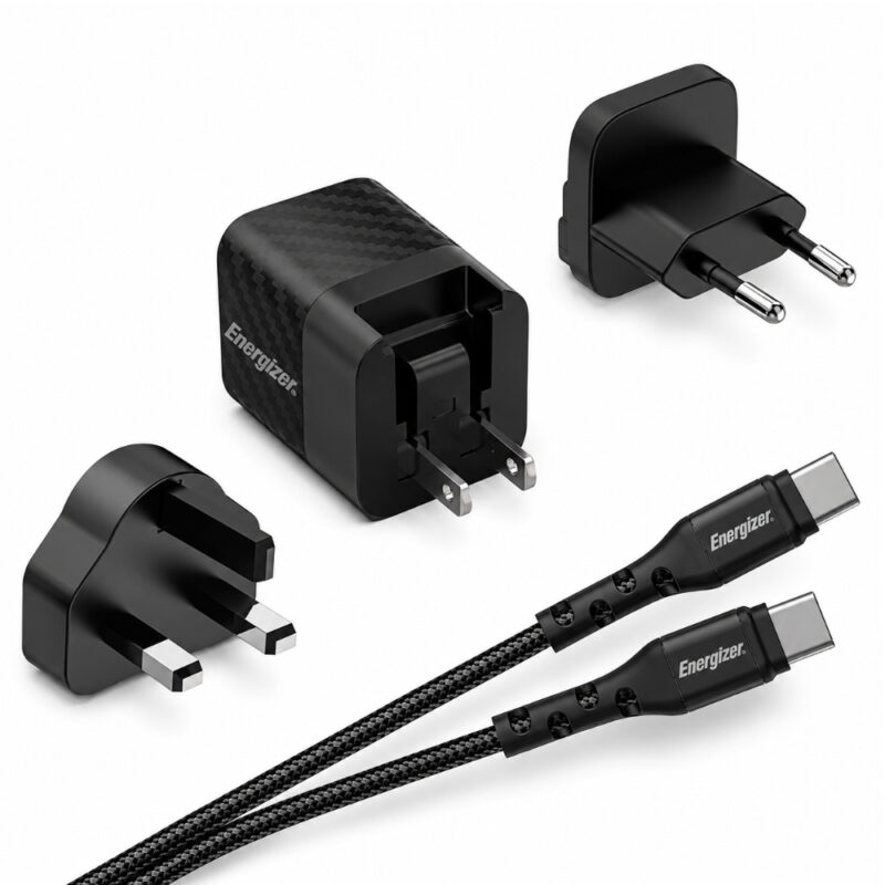 Φορτιστής Ταξιδίου Energizer Fast Charge με USB-C 20W και Καλώδιο USB-C/USB-C Μαύρο