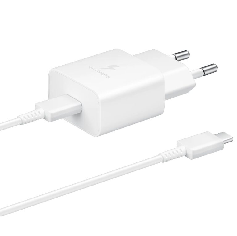 Φορτιστής Ταξιδίου Samsung Fast Charging EP-T1510XWEGEU 15W με Καλώδιο USB-C σε USB-C Λευκό