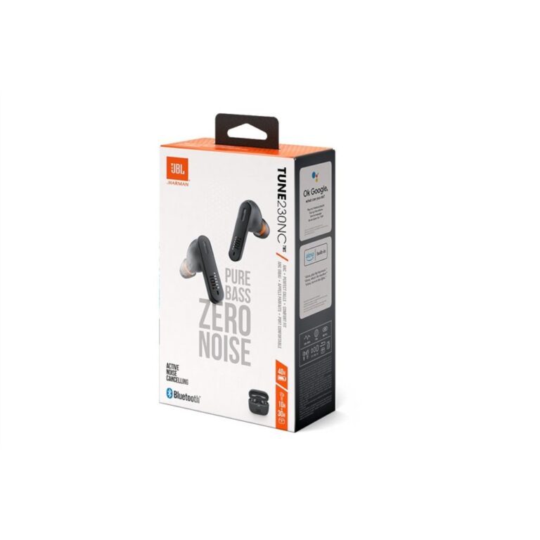 Bluetooth Hands Free JBL Tune 230NC In-ear TWS IPX4 Pure Bass με 4 μικρόφωνα ANC με Smart Ambient Μαύρα