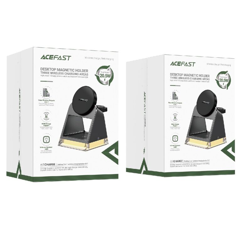 Επιτραπέζια Βάση Ασύρματης Φόρτισης Acefast E17 3-σε-1 20.5W για Φόρτιση 3 Συσκευών Μαύρη