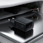 Φορτιστής Ταξιδίου Acefast A82 GaN USB-C PD20W Μαύρος + Καλώδιο Φόρτισης Type C σε Type C 1.2m