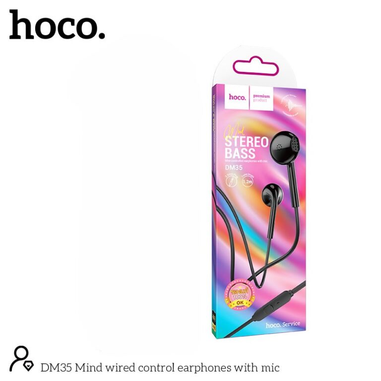 Hands Free Hoco. DM35 Mind Earphones Stereo 3.5mm με Μικρόφωνο και Πλήκτρο Λειτουργίας 1.2m Μαύρα