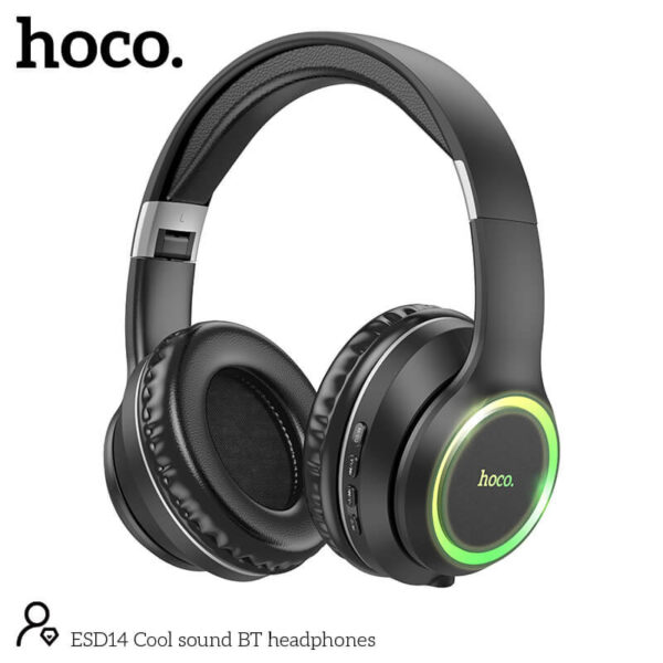 Wireless Ακουστικά Stereo Hoco. ESD14 Cool V5.3 200mAh με Κουμπία Λειτουργιών και Ενσωματωμένο Μικρόφωνο Μαύρα