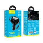Φορτιστής Αυτοκινήτου Hoco NZ15 Unimpeded PD60W με 1x USB-C και 1x USB-A με Αναδιπλούμενο USB-C Καλώδιο 75cm Μαύρος