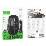 Ασύρματο Επαναφορτιζόμενο Ποντίκι Hoco GM40 Dixon RGB Wireless 2.4GHz Bluetooth 5.0 με 7 Πλήκτρα 1600 DPI Μαύρο