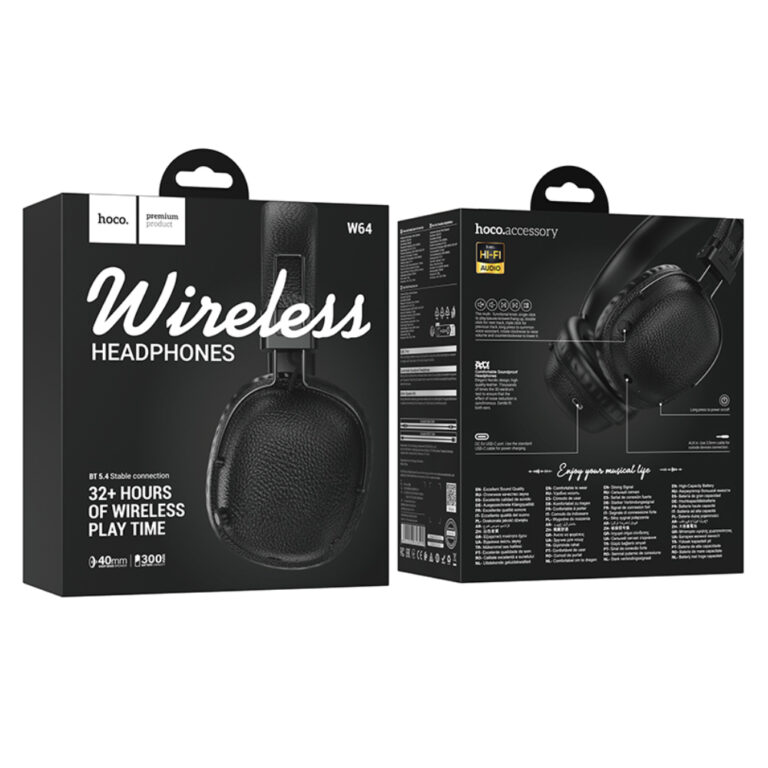 Wireless Ακουστικά Stereo Hoco W64 Earl II TWS v5.4 300mAh 32 Ώρες Ομιλίας AUX USB-C Μαύρα