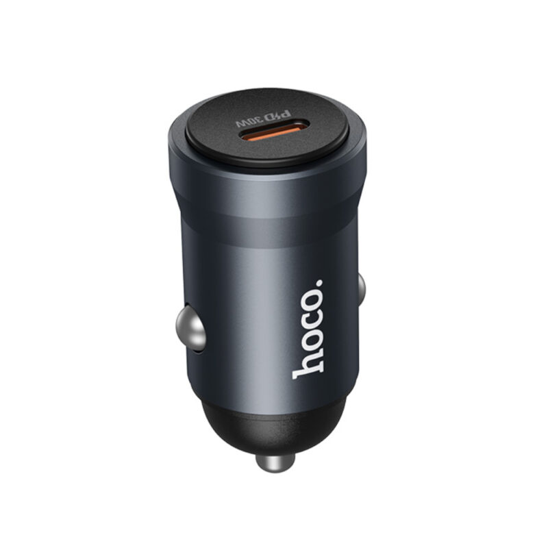 Φορτιστής Αυτοκινήτου Hoco Z62A Mini QC PD30W 1xUSB-C Alluminum Alloy Μαύρος