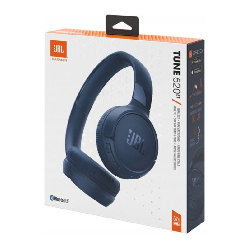 Bluetooth Ακουστικά Stereo JBL Tune T520BTBLU On ear BT5.3 Χρόνος Λειτουργίας 57 Ώρες Μπλέ
