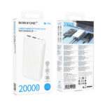 Power Bank Borofone BJ78A 20000mAh 5V/2A με 4 Θύρες 1xUSB-C 2xUSB-A 1xMicroUSB και LED Ένδειξη Μπαταρίας Λευκό