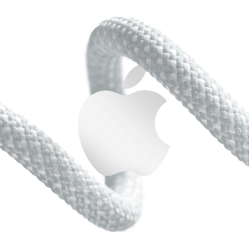 Αντάπτορας Apple Lightning σε USB-C MUQX3ZM/A Braided Λευκός