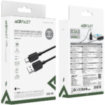 Καλώδιο Acefast C26-04 USB-A σε USB-C 18W 3A Μαύρο 1.2m