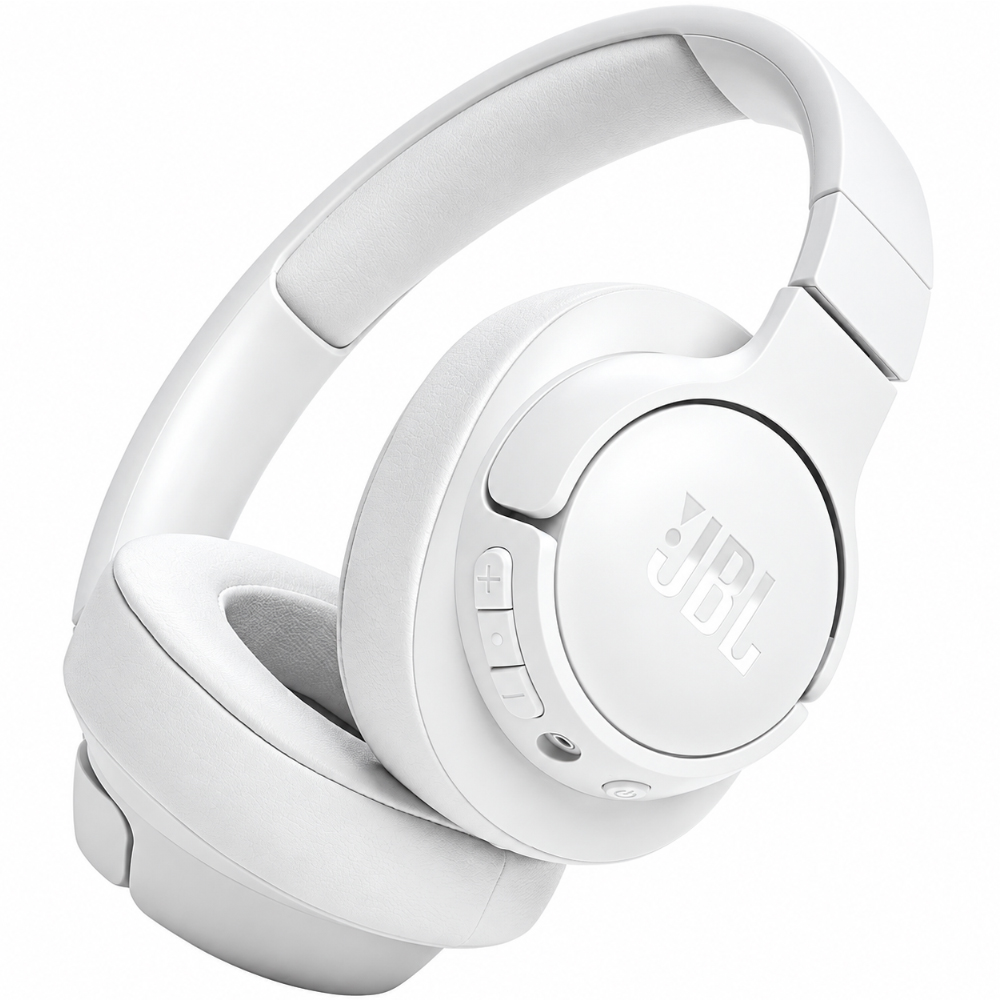 53285 Bluetooth Ακουστικά Over Ear Ασύρματα & Ενσύρματα JBL Tune 720BT με Pure Bass Voice Aware Jack 3.5mm 76h Playtime και Quick Charge White - Image 1