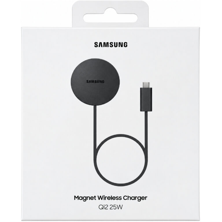 Ασύρματος Φορτιστής Slim Samsung EPP2900BBEGWW Qi2.2 25W MagSafe και MPP με USB-C Braided Καλώδιο Μαύρος