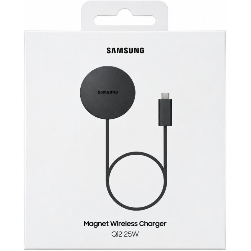 Ασύρματος Φορτιστής Slim Samsung EPP2900BBEGWW Qi2.2 25W MagSafe και MPP με USB-C Braided Καλώδιο Μαύρος