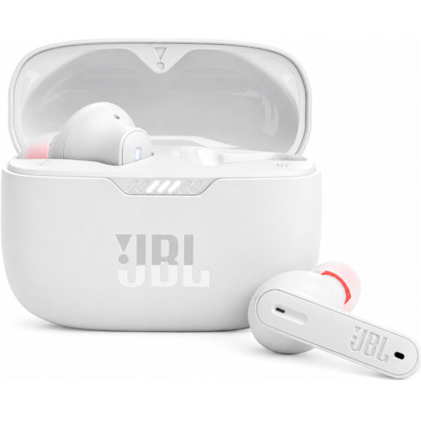 Bluetooth Hands Free JBL Tune 230NC In-ear v5.2 TWS IPX4 Pure Bass με 4-Mic ANC Smart Ambient Λευκά