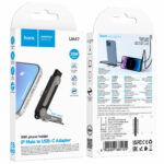 Αντάπτορας Hoco UA47 Lightning Αρσενικό σε USB-C Θηλυκό PD30W με Λειτουργία Επιτραπέζιας Βάσης Μαύρος