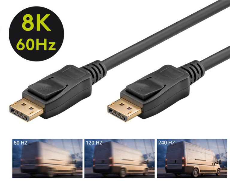 Goobay Καλώδιο DisplayPort 1m 8K/60Hz 32.4 Gbit/s Μαύρο 61696
