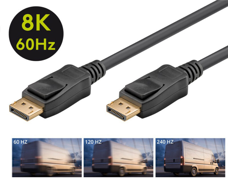 Goobay Καλώδιο DisplayPort 1m 8K/60Hz 32.4 Gbit/s Μαύρο 61696