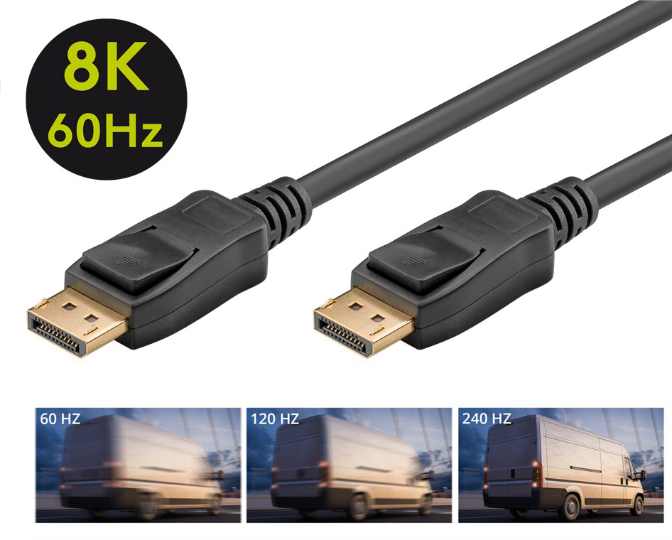 Goobay Καλώδιο DisplayPort 3m 8K/60Hz 32.4 Gbps Μαύρο 61698
