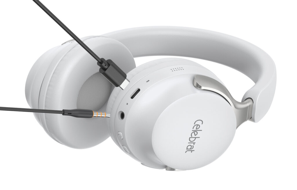 CELEBRAT headphones A40, ασύρματα & ενσύρματα, 40mm, 250mAh, λευκά