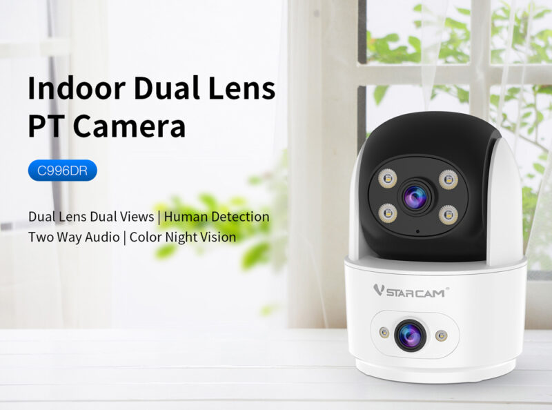 VSTARCAM smart κάμερα C996DR, 2MP, dual lens, WiFi, PTZ, SD