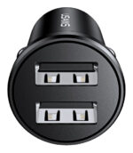 USAMS φορτιστής αυτοκινήτου C20, 2x USB, 2.4A, μαύρος